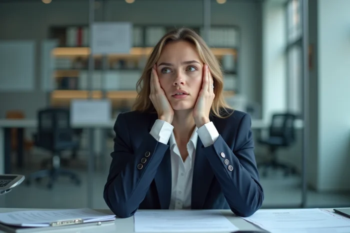 Femme d affaires fatiguée dans un bureau moderne