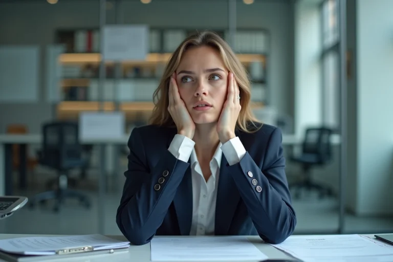 Femme d affaires fatiguée dans un bureau moderne