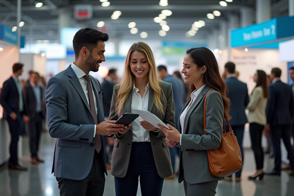 Groupe de chercheurs d emploi lors d un salon de l emploi
