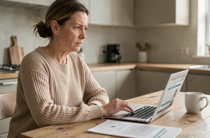 Femme se renseignant sur ses droits juridiques concernant le harcèlement moral et l'article 222-33-2 du code pénal